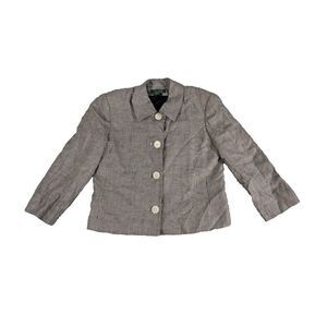 Lauren Ralph Lauren Plaid Blazer Womens 10 Jacket 100% Linen